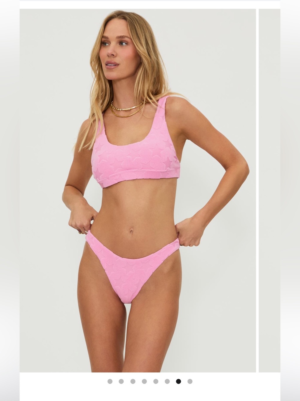 Beach Riot Pink Star Textured Bikini Top and Bottom